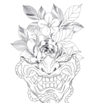 Flowers and Masquerade Flash Tattoo Mask