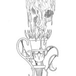 Skull Candle flash tattoo