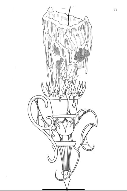 Skull Candle flash tattoo
