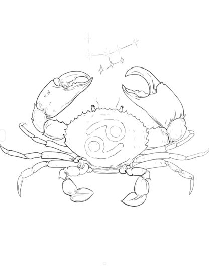 Crab/Cancer Horoscope Flash Tattoo.