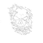 Ripped Skulled Flash Tattoo.