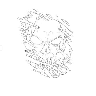 Ripped Skulled Flash Tattoo.