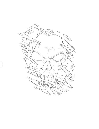 Ripped Skulled Flash Tattoo.